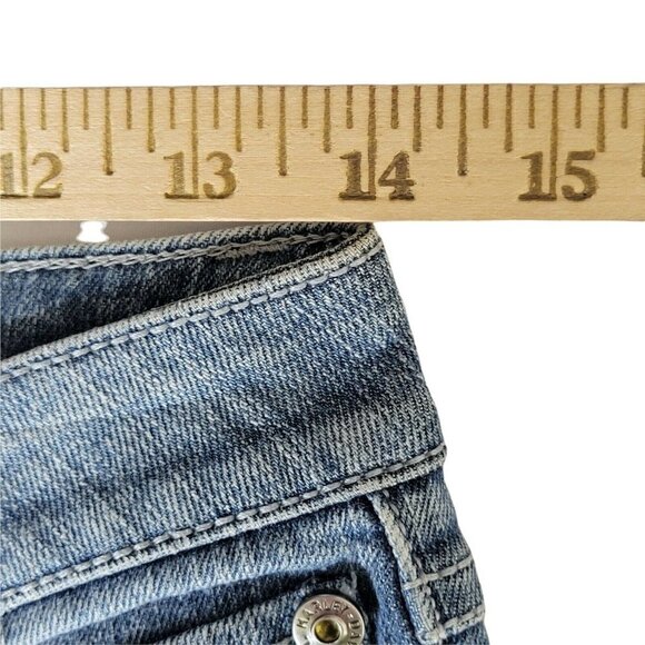 Harley Davidson Bootcut Jeans Size 2P Rhinestones 28X28 - Picture 9 of 12